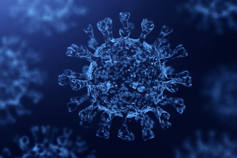Illustrazione 3d di una virus per descrivere la branca dell'infettivologia e il Colera